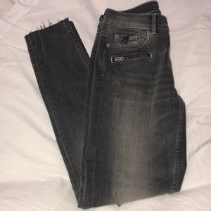 ZARA grey distressed skinny jeans